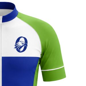 Men's White Blue Green Zipper Sublimation Print Cycling Jersey Short Sleeve <b>Road</b> Bike Shirt Cycling Training Apparel - Product Image 6