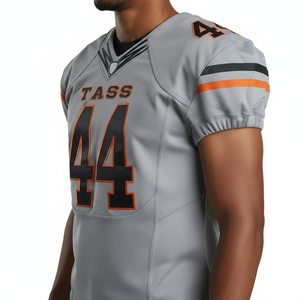 เสื้อฟุตบอลอเมริกันแบบกำหนดเองได้ พร้อมหมายเลข ชื่อทีม ชุดทีมเยือน ปักลายแบบ Tackle Twill ระบายอากาศได้ดี เหมาะสำหรับฤดูร้อน มีไซส์พลัส สำหรับนักกีฬา - Product Image 4
