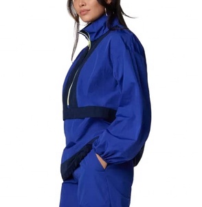 Venta caliente Fabricante pulóver bloque de color a prueba de viento impermeable señoras chaqueta cortavientos ropa informal chaqueta de nailon para mujer - Product Image 3