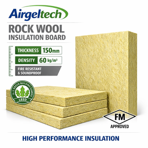 60kg/m&sup3; Mineral <strong>Wool</strong> Board 100mm-Class A1 Fireproof Soundproof Water Repellent Rock <strong>Wool</strong> <strong>Panel</strong> for Wall Floor Attic Insulation - Product Image 1
