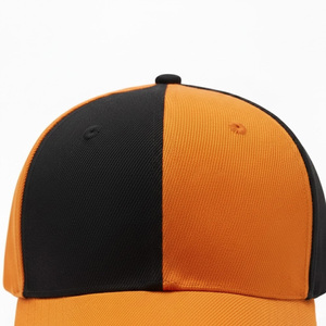 Casquette de baseball unie premium orange et noire 100 % coton réglable avec fermeture snapback pour hommes et femmes – Casquette de baseball vierge personnalisable en gros - Product Image 6