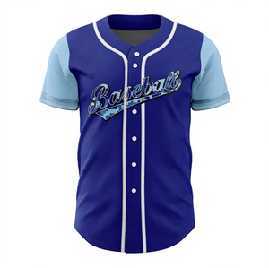 Maillot de baseball unisexe col en V manches courtes boutonné 100 % polyester respirant imprimé par sublimation logo avant coupe régulière adulte personnalisable - Product Image 1