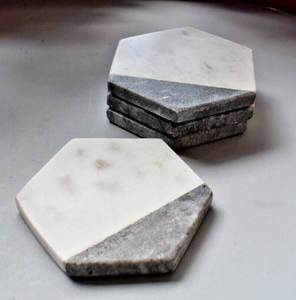 Round Marble Coasters – Stylish Dining Table Accessories Luxury Marble Coaster <b>Set</b> – Housewarming Gift Idea - Product Image 3