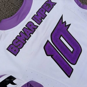Conjunto de Uniforme de Fútbol Americano Juvenil Rexfit, Blanco y Morado Sublimado, Cuello en V, Manga Corta, Malla Transpirable para Niños - Product Image 6