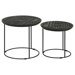 <b>Matte</b> Black 2-Piece Nesting <b>Table</b> for Living Room Elegant Furniture Set - Product Image 5