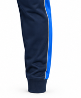 Pantalones Jogger Azules para Hombre con Lavado Ácido, Paneles Laterales Azules, Cintura Elástica con Cordón, Bolsillos con Cremallera, Puños Acanalados, 100% Algodón Ecológico - Product Image 6