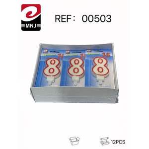 Velas con números de borde rojo para celebraciones de cumpleaños - Producto VELA - Product Image 3