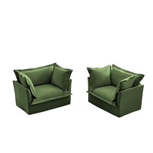 Set di 2 Poltrone Imbottite con Rivestimento per Soggiorno, Sala Lettura, Camera da Letto e Spazi di Lavoro - Product Image 6