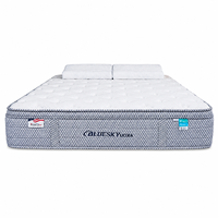 Matelas à ressorts ensachés Americanstar Bluesky Euro Top 33 cm avec mousse à mémoire de forme en gel, mousse PU ondulée, tissu tissé en bambou, pour usage hôtelier