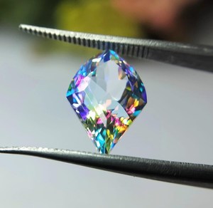 Natural <b>Rainbow</b> Mystic Topaz Shield Cut Gemstone Loose Faceted High Quality Vibrant Fire Color Stone Jewelry Making - Product Image 2