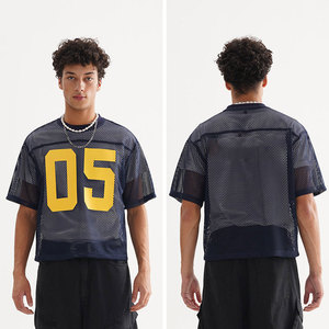 เสื้อเจอร์ซีย์ฟุตบอลทรงครอปบ็อกซี่ สตรีทแวร์ สำหรับผู้ชาย พิมพ์ลายสีเหลือง หมายเลข 05 คอกลม แขนสั้น ทรงหลวม สวมใส่สบาย สำหรับผู้ใหญ่ - Product Image 2