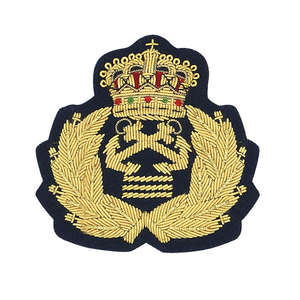 Embroidered Patch <b>Sew</b>-<b>On</b> <b>Badge</b> Luxury Garment Applique Irregular Shape Fabric Customized Hand Embroidered Logo <b>Badge</b> - Product Image 3