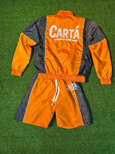 <b>Men's</b> Winter Eco-Friendly Hooded Vintage Printed Solid Cotton Tracksuit Set OEM Windbreaker <b>Reflective</b> Piping Custom Logo - Product Image 5