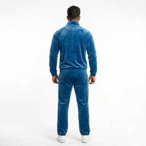 2026 Unisex Premium Mustard Yellow <b>Velvet</b> Lightweight Four-Way Stretch Eco-Friendly Tracksuit-Luxury Vintage Retro Jogging Suit - Product Image 2