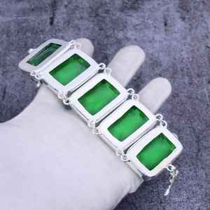 Pulsera de Diopsido Cromado Hecha a Mano, Plata de Ley 925, Joyería Bohemia, Pulsera de Piedras Preciosas Naturales, Venta al por Mayor - Product Image 4