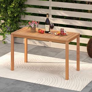 Tavolo da Pranzo da Esterno in Legno di Acacia con Piano a Doghe per 4-6 Persone - Product Image 1