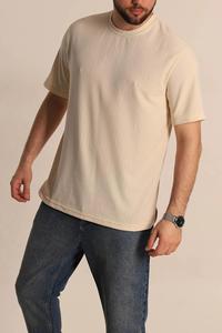 เสื้อยืดแขนสั้นผู้ชายทรงหลวม ผ้าฝ้ายถัก 100% - สีสันตามสั่ง ระบายอากาศได้ดีและแห้งเร็ว - Product Image 5