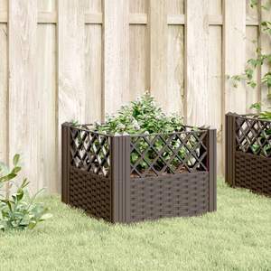 Macetas y jardineras modulares de polipropileno marrón de 17.1 pulgadas para jardín - Product Image 3