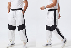 Pantalones de senderismo para hombre, de cintura media con cordón, holgados, impermeables, de pierna ancha, casuales, 100% nailon poliéster, de secado rápido - Product Image 5