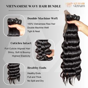 Combo de extensiones de cabello ondulado profundo suelto 100% extensiones de cabello vietnamita crudo hacer pelucas completas con SDD estándar cutícula completa intacta - Product Image 6