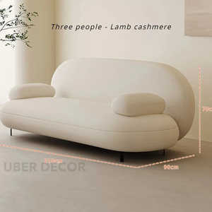 SerenityShell Ensemble Modern Japandi Juego de sofás curvos de 3 plazas con mesa central para sala de estar o sala de estar - Product Image 3