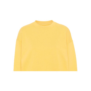 Custom Women's Eco-Friendly Windproof Breathable 220g Knitted 100% Cotton Fleece Oversized Crew <b>Neck</b> Solid Sweatshirt - Product Image 2