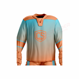 Meilleures ventes : Ensembles d'uniformes de hockey sur glace à prix d'usine, toucher doux, 100 % polyester, en gros, unisexe, respirant, manches longues, avec logo - Product Image 3