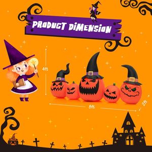 Decorazione gonfiabile da esterno per Halloween a forma di famiglia di zucche di 2,4 metri, impermeabile e illuminata a LED - Product Image 5