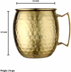 Finished Brass Material Drinkware Hammered Finished <b>Mugs</b> <b>Moscow</b> <b>Mule</b> <b>Mugs</b> for Sale - Product Image 4
