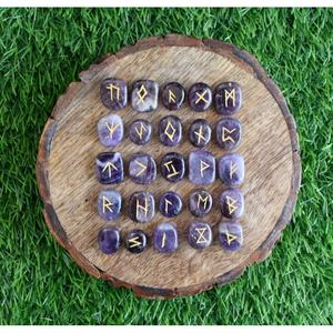 Juegos de Runas de amatista Elder Futhrak Rune Set Gemstone Runic Set - Product Image 2