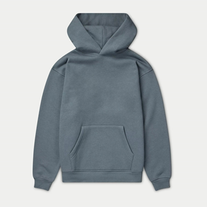 เสื้อฮู้ดกีฬาแบบสวมหัวของผู้ชายใส่สบายและระบายอากาศได้ดีผ้าคอตตอนผสมสีพื้นใส่สบายออกแบบโลโก้ได้ตามต้องการ - Product Image 3