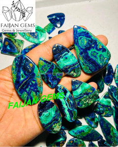 Pierres précieuses en vrac en gros de haute qualité Cabochon vert Azurite Malachite matériau de coquille naturelle de qualité supérieure pour la fabrication de bijoux - Product Image 1
