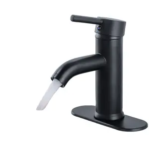 Mat siyah tek kolu güverte dağı musluk mutfak ve banyo için Modern RV musluk Vanity lavabo için