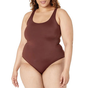 Traje de Baño de una Pieza para Mujer, Color Sólido, Nailon y Elastano, para Playa, Venta al Por Mayor - Product Image 6