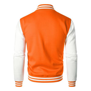 Veste universitaire d'hiver pour homme, séchage rapide, orange et blanc, polyester-coton (corps) et polyester (manches), col montant - Product Image 3