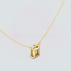 สร้อยคอเพชรเพาะเลี้ยงในห้องปฏิบัติการ 1 กะรัต รับรองโดย IGI เงินแท้ 925 ทอง 14K สี DE ความสะอาด VVS2 รูปทรงมรกต จี้เดี่ยว ผู้ผลิต จัดส่งแบบ DDP สหรัฐอเมริกา - Product Image 4