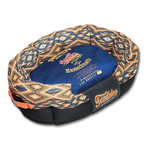 Vintage 70s Tribal Diamond Patterned Ultra Plush <b>Dog</b> <b>Bed</b> Rectangular Rounded Pet <b>Bed</b> - Product Image 1