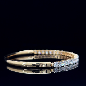 Classic Round Cut Lab Grown Diamond Tennis Bangle <b>Bracelet</b> 925 Sterling <b>Silver</b> 10K 14K 18K <b>Solid</b> Gold Women Fine Jewelry Factory - Product Image 5