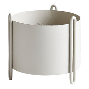 Support de plante en fil de fer blanc/noir thermolaqué, durable, multi-usages, pour intérieur/extérieur, avec drainage - Product Image 2