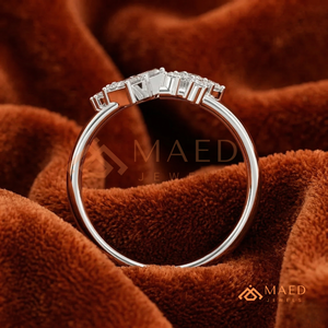 Anillo de Moissanita de Lujo para Mujer, Plata de Ley, Corte Esmeralda, Banda Abierta, Joyería de Boda, Elegante para Uso Diario, Regalo - Product Image 3