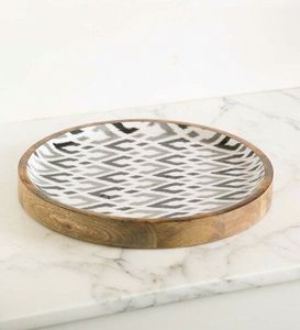 Enamel Coated Wooden Serving Platter Modern Design Dishwasher <b>Freezer</b> Safe Eco-Friendly Reusable Breakfast Tea/Coffee Tray for - Product Image 6