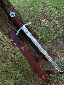 Épée médiévale artisanale des Chevaliers Templiers Faithkeeper Accolade, réplique de croisier en acier à haute teneur en carbone, cadeau de collection - Product Image 6
