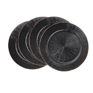 Modern Stylish <b>Black</b> Charger <b>Plate</b> For Modern Dining Table Setup Can Be Used As A Centerpiece Base With Candles Or Flowers - Product Image 3