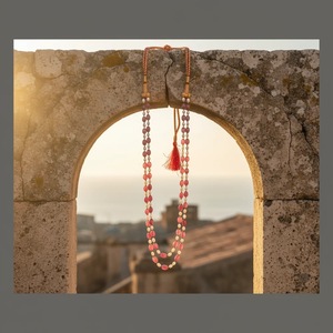 Wholesale 45cm Royale <b>Necklace</b> with Natural <b>Ruby</b> Pyrite Pearl Handcrafted Gemstone Jewelry Featuring Coral As Main Stone - Product Image 3