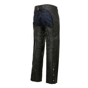 Genuine Leather <b>Chaps</b> Men <b>Riding</b> Gear Adjustable Waist Side Zipper Custom Logo Wholesale Supplier - Product Image 3