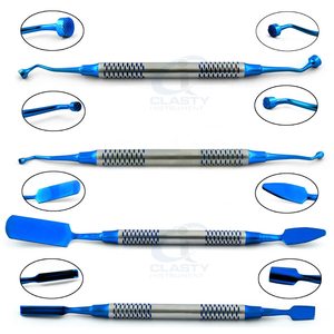 Instrument chirurgical dentaire, outil manuel bleu, poignée moletée, acier inoxydable de classe I, scalpel à double extrémité - Product Image 6