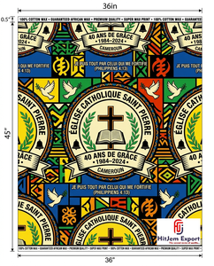 Custom Printed African Wax Print Fabric Manufacturer Church Convention Anniversary Celebration Fundraising Supplier - Product Image 1