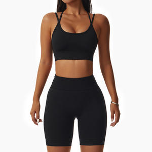 <b>Top</b> Seller Custom Logo Women Casual Two Piece Set Sexy Club Streetwear Summer Solid Sleeveless <b>Crop</b> <b>Top</b> Breathable 100% - Product Image 2