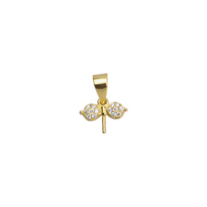 Componentes de Joyería, Soporte Vacío para Pendientes de Plata S925, Diseño de Hoja Pequeña con Lazo, para Manualidades, Modelo Tide 1350 - Product Image 5