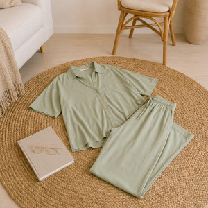 Ensemble de pyjama pour femmes, été, simple, décontracté, en polyester et viscose, doux, respirant, certifié OEKOTEX - Product Image 6